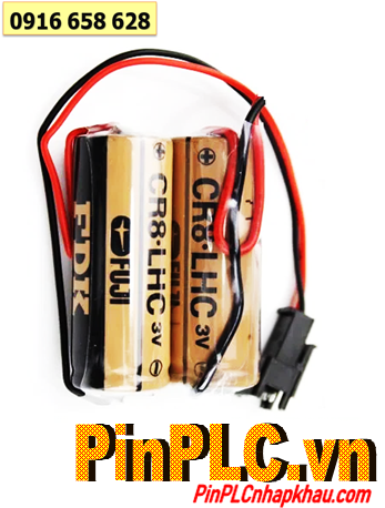 FUJI 2CR8.LHC (2 viên ghép đôi), Pin nuôi nguồn PLC FUJI CR8.LHC 3v lithium 5200mAh /Xuất xứ NHẬT